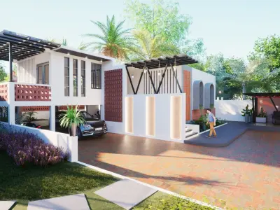 Exterior design of vacation home  Free 3D model