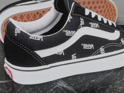 VANS 3D SHOES - BLACK 2 Low-poly 3D model