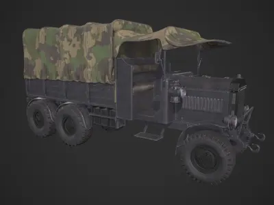 Vintage Utility Truck Low-poly 3D model