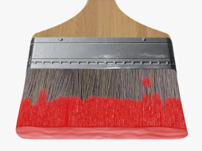 Wide painting brush 01 3D model