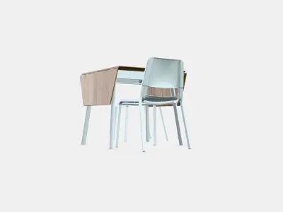 IKEA PS 2012 - TEODORES table and 2 chairs Low-poly 3D model