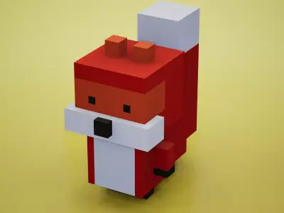 Voxel - Fox Low-poly 3D model
