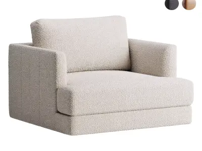 Haven Leather Chair and a Half 3D model