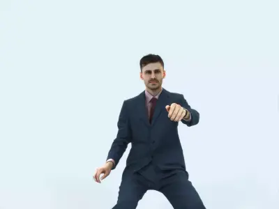 Posture 20J Driver Driving Sitting Elegant Man Low-poly 3D model