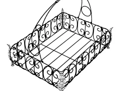 Fancy Metal Fruit Basket 08 3D model