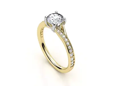 cr-04 person engagement ring gold 3D print model