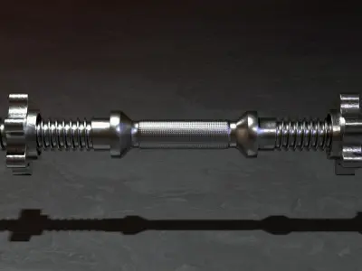 Iron Dumbbell Low-poly 3D model