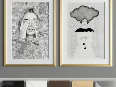 Art Frame A63 Low-poly 3D model