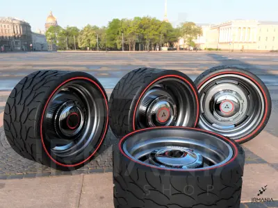 JrMania Mopar Steelies plus Tires  3D print model