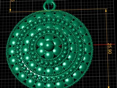 SIMPLE ANTIQUE FASHION PENDANT 3D PRINTABLE MODEL 3D print model