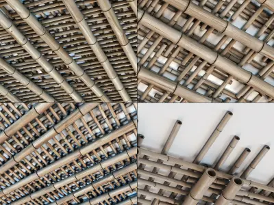 Bamboo ceiling long cage 3D model