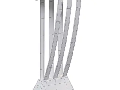 Small Gold Art Deco Console Table By Oroa 3D model