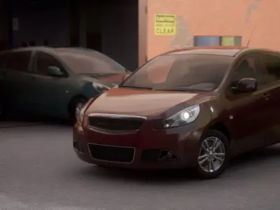 Hatchback Car Low-poly 3D model