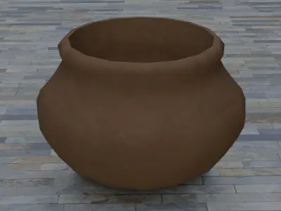 Clay Pots Low-poly 3D model