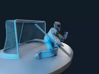 HOCKEY GOALIE POSE 3MODEL NO TEXTURE 3D print model 3D print model