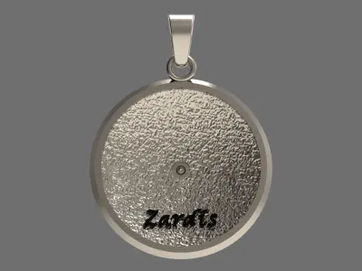 Pendant 3D print model sterling silver round 3D print model
