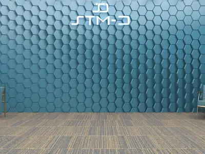 STM-D hexagon wall parametric model 130 Low-poly 3D model