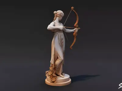 Artemis Statue Low-poly 3D model