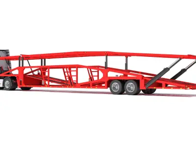 Car Carrier Semi Truck Trailer 3D model