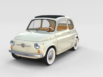 Fiat 500 with interior Pack 3D model