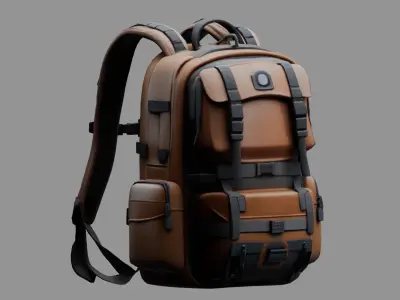 Stylized Backpack BP20 Low-poly 3D model