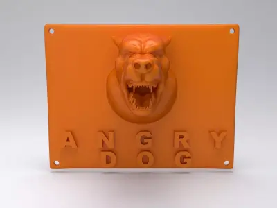 angry dog 3D print model