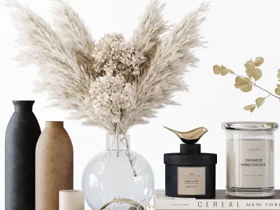 Decorative Set 202 Low-poly 3D model