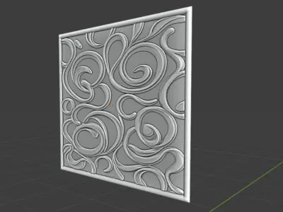 modern panel wall decor set wall relief mural CNC 130 3D model