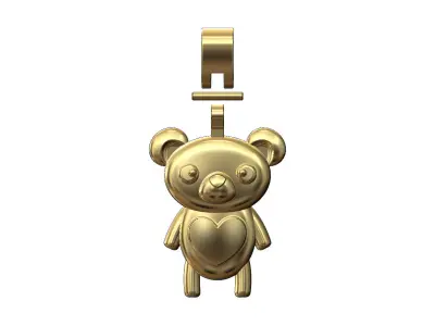 Cute panda bear pendant with bail 3D print model