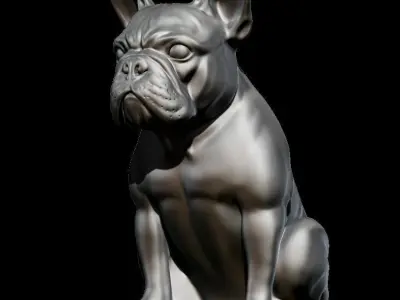 French Bulldog Sculpture 3D model