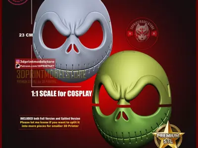 Pumpkin King Mask - Jack Skellington The Nightmare Christmas 3D print model