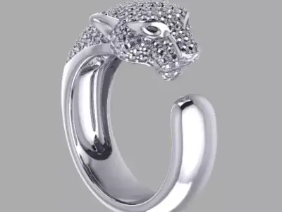 Lion gold ring 3D print model