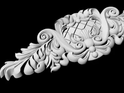 Central decor ornament for furniture 3D model 704