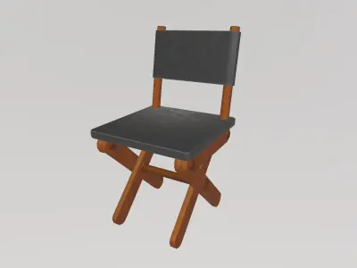 Stylized Low-Poly Folding Chair Low-poly 3D model
