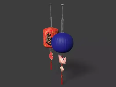 Chinese  red  lantern   3D model