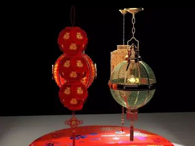 Chinese  red  lantern   3D model