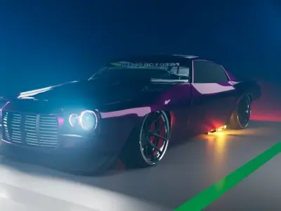 chevrolet camaro   1970 custiom with animation Low-poly 3D model