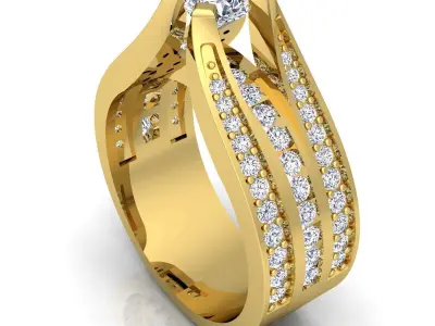 Fancy Luxury Ring 3d Model Render Detail  3D print model