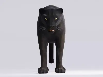 3D Black Panther Low-poly 3D model