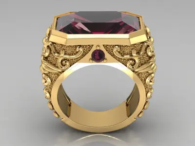 caduceus ring 3D print model