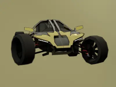 Buggy Scifi Low-poly 3D model