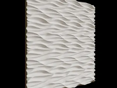 3D model Partition wavy wall panel 3D model