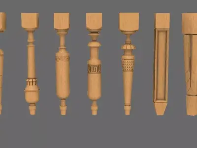 Modern Furniture Legs 3D model