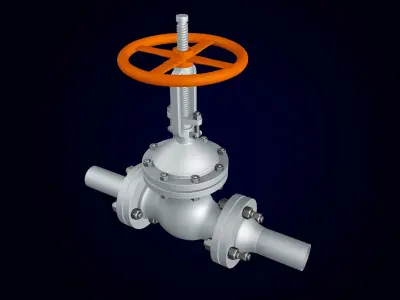 Gate valve ZKL 50 x 40 mm 3D model