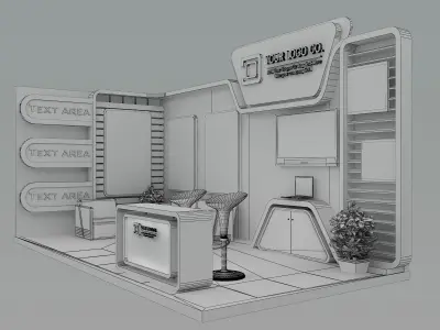 Booth Exhibition Stand a493b 3D model