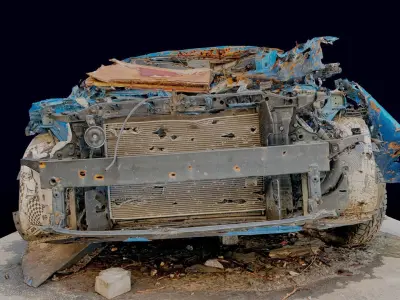 3D model - Hyundai Elantra - Destroyed Car in Kyiv Ukraine 3D model