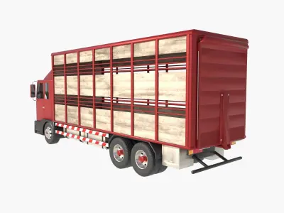 cattle truck Low-poly 3D model