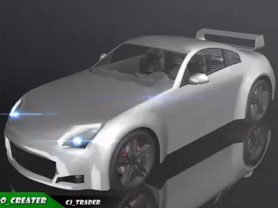 Lowpoly Racing Car 3D Model Low-poly 3D model