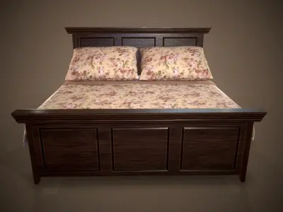 Vintage Bed - Game ready Low-poly 3D model