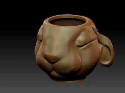 the rabbit face vase  3D print model